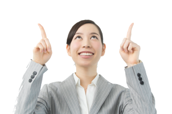 指差ししている女性